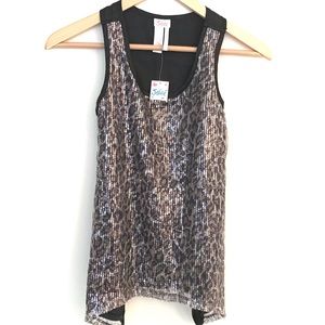 Justice Leopard Sequins Top NWT